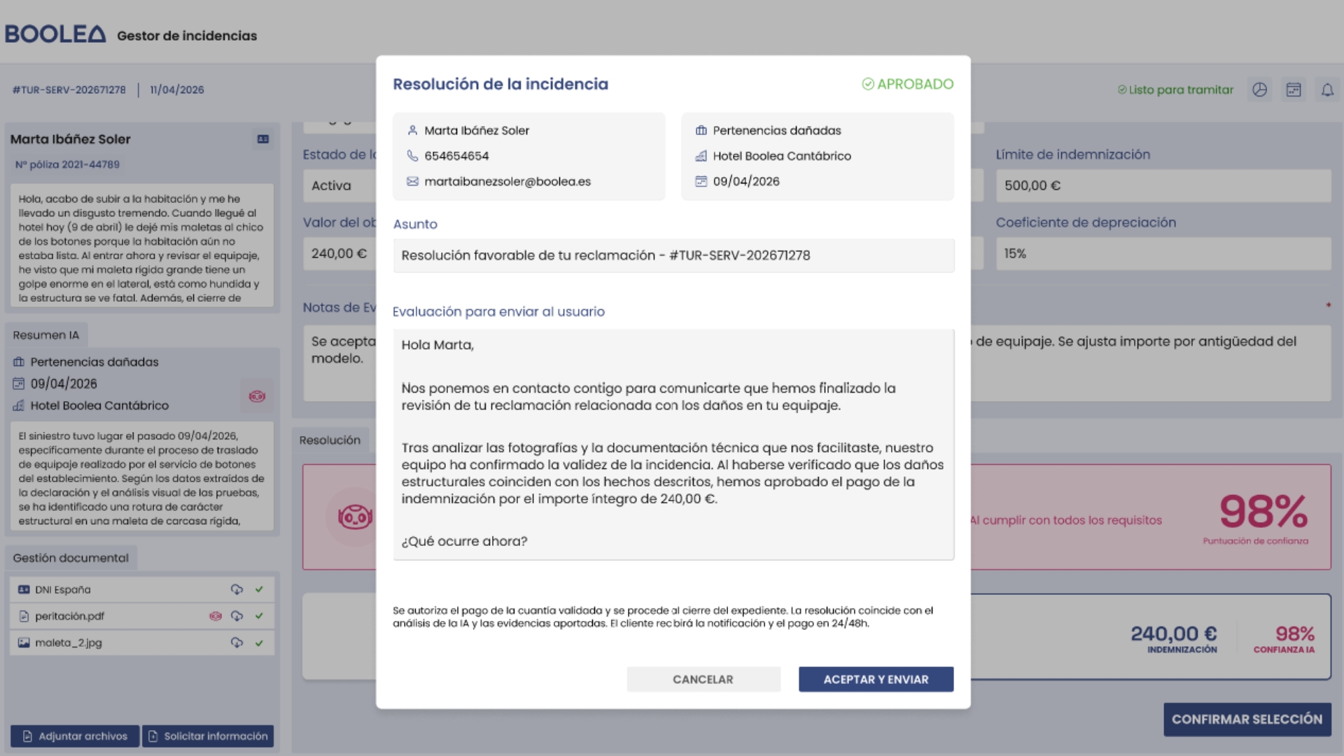 Resolución incidencia